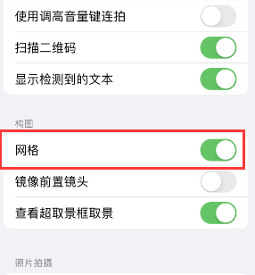 江城苹果手机维修网点分享iPhone如何开启九宫格构图功能